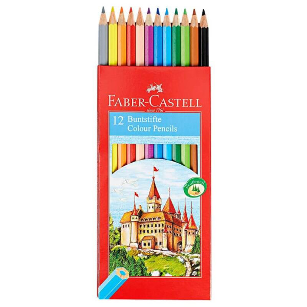 FABER-CASTELL CASTLE Buntstifte farbsortiert, 12 St.