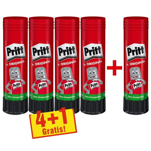 4 + 1 GRATIS: 4 Pritt Klebestifte 43,0 g + GRATIS 1 St.